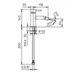 Palazzani Digit смеситель для биде, золото- фото2