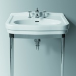 SIMAS Londra Структура с белой раковиной 68x52см с 1 отв., белый/хром- фото