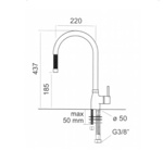 Palazzani Digit смеситель для кухни c вытяжным изливом, хром- фото2