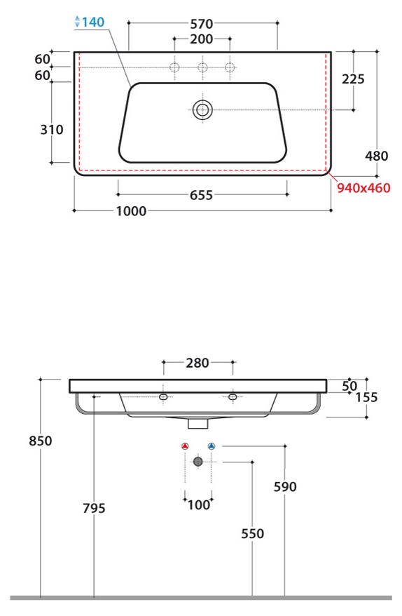   100x48 Globo Grace GR100.BI 