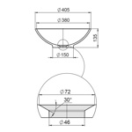 Раковина из камня Radostone Sfera 405х405х135 мм белая матовая- фото3