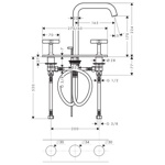 AXOR Citterio E, Смеситель для раковины 170, на 3 отверстия, с розетками и донным клапаном- фото2