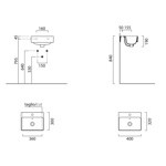 GSI Sand Раковина подвесная 40х32 см, с переливом. с 1 отв под смеситель, цвет белый- фото3