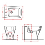 Artceram Jazz  JZ04Cbi/nero Биде напольное 54x36 см c креплением- фото2