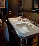 Раковина двойная консоль Kerasan Waldorf 4143 на металлической стурктуре 9195- фото2