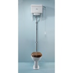 Унитаз Sanitan VICTORIAN с высоким бачком 440x670 мм и крышкой. Старый английский белый- фото2