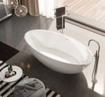 Gruppo Treesse Carezza Ванна отдельностоящая овальная 180х85х52 см из искусственного камня, цвет белый матовый- фото4