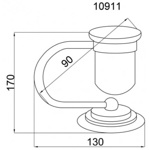 Настольный стакан для зубных щёток   Boheme Murano 10911-CR - фото3
