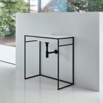 BETTELUX SHAPE Раковина на каркас 100х49.5хh9 см, без отв под смес. без перелива,цвет белый с рамой цвет черный- фото