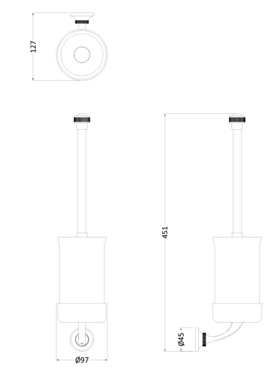 Ершик подвесной Burlington Guild, цвет Золото/белый	- фото2