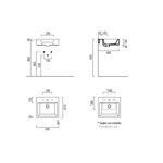 GSI Kube Раковина накладная с переливом 50х47h13 см, без отверстия под смеситель, отшлифованная снизу, цвет белый- фото2