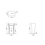 GSI Sand Раковина напольная 55х38х85 см, слив в стену и в пол, цвет белый- фото3