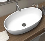 Раковина из камня Radostone Rosina 580х370х145 мм белая матовая- фото