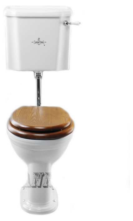 Унитаз Sanitan VICTORIAN с низким бачком 430x750 мм и крышкой. Белый- фото