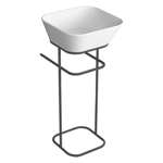 Simas Wave Структура металлическая напольная 30х40х75 см, с раковиной, цвет: черный матовый- фото