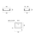 GSI Kube Раковина накладная без перелива 50x38см, без отверстия под смеситель, цвет- фото2