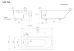 Встраиваемая ванна из камня Salini Ornella 1700 х 750 х 590/610 мм- фото6