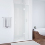 Душевое ограждение в проем (душевая дверь) Vegas AFP 100 белый/прозрачное стекло- фото