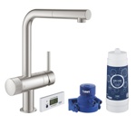 Стартовый комплект Grohe Blue со смесителем для кухни, суперсталь (30382DC0)- фото