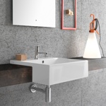 Раковина полувстраиваемая 55x47 Globo Forty3 FO055.BI- фото