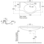 Azzurra Giunone GIU200110/ALZA Раковина подвесная - фото2