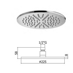 Paffoni Верхний душ ZSOF074NO черный матовый 22.5 см- фото2
