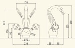 LUXOR Смеситель для раковины, лебедь малый- фото2