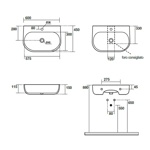Kerasan Nolita Раковина подвесная/накладная 60х45 см, с 1 отв под смеситель, цвет белый матовый- фото2