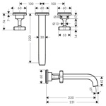 Смеситель для раковины из стены Axor Citterio E  - фото3