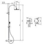 Palazzani Track+Edge душевая система с термостатическим смесителем и верхним душем - фото2