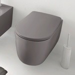 Kerasan Nolita Унитаз безободковый подвесной 55х35 см, с креплениями WB9N, цвет FERRO MATT- фото