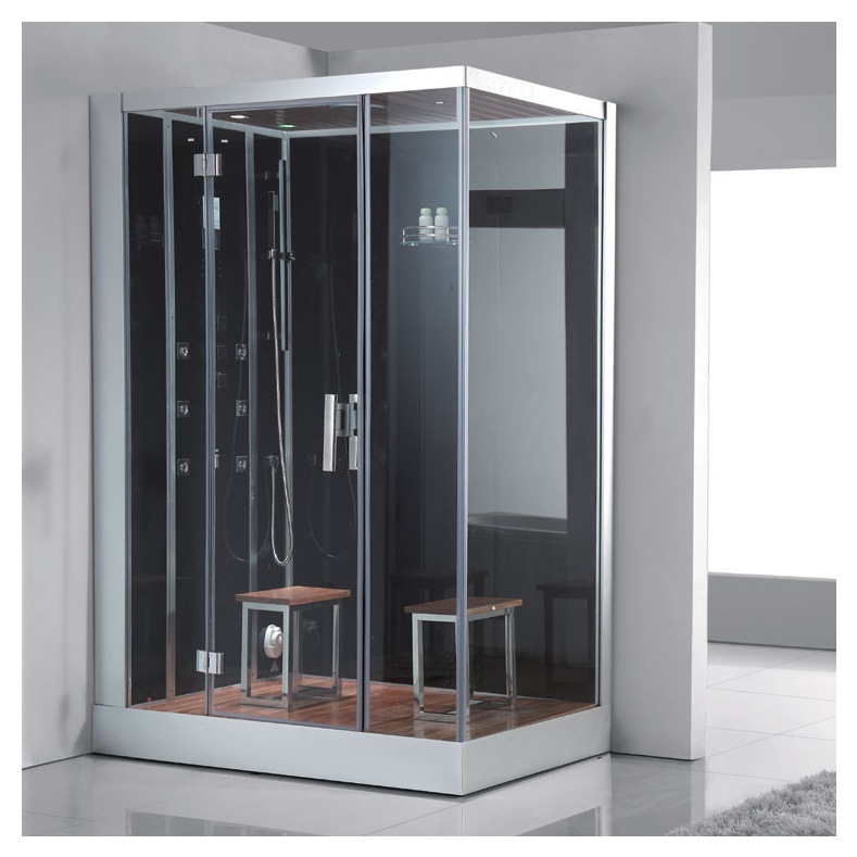 Гидромассажная  кабина EAGO DZ961F8 150х90 левая ЧЕРНОЕ СТЕКЛО- фото