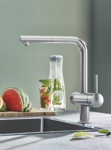 Стартовый комплект Grohe Blue со смесителем для кухни, суперсталь (30382DC0)- фото3