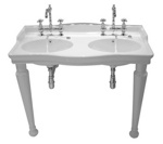 Раковина Sanitan Hillingdon 123x59,5 двойная на керамических ножках- фото