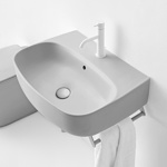 Kerasan Nolita Раковина подвесная/накладная 60х45 см, с 1 отв под смеситель, цвет светло-серый- фото