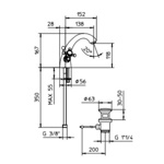 Palazzani Adams высокий смеситель для раковины с донным клапаном- фото2
