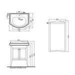 KERASAN Retro Комплект мебели 73см с закругленным фасадом, цвета: bianco matt- фото2