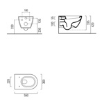 GSI Pura 55 Унитаз подвесной 55х36см, слив универсальный, с креплением FISR2- фото2