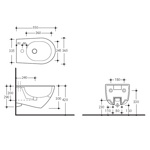Kerasan Aquatech Биде подвесное 55х36см, 1 отв., цвет: белый- фото2