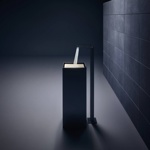 Axor MyEdition Смеситель для раковины, напольный, на 1 отв., излив 245мм, со сливным гарнитуром, цвет: хром/черное стекло- фото3