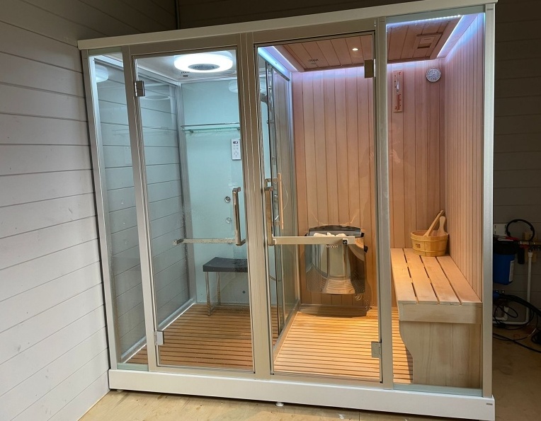 Душевая кабина с финской сауной FRANK F921 R/L 2200х1300- фото2
