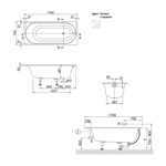 Ванна квариловая Villeroy&Boch Cetus 170x75 UBQ170CEU2V-96 с ножками, старвайт- фото2