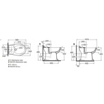 AZZURRA JUBILAEUM биде напольное приставное 59*40см с 3 отв под смеситель, цвет белый с креплением к полу- фото2