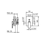 Palazzani  Mis Color встроенный смеситель для ванны\душа золото- фото2
