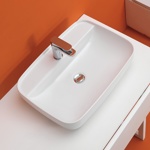 Kerasan Tribeca Раковина встраиваемая/накладная, 60х43см,с 1 отверстием под смеситель, цвет: белый матовый- фото