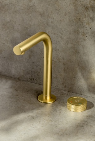 Смеситель автоматический для раковины на 2 отв. Boheme TECH Matt Gold 158-MG- фото3