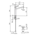 Palazzani 88 высокий смеситель для раковины с донным клапаном Click-Clack- фото3