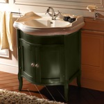 KERASAN Retro Комплект мебели 73см, с закругленным фасадом, цвет тумбы verde (зеленый)- фото