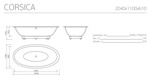 Каменная ванна Esse CORSICA 2040х1100х610 мм- фото2