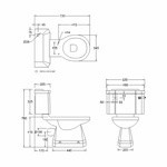 Унитаз-моноблок Burlington безободковый с ручкой слива цвета орех, P20+ C1 WAL- фото3